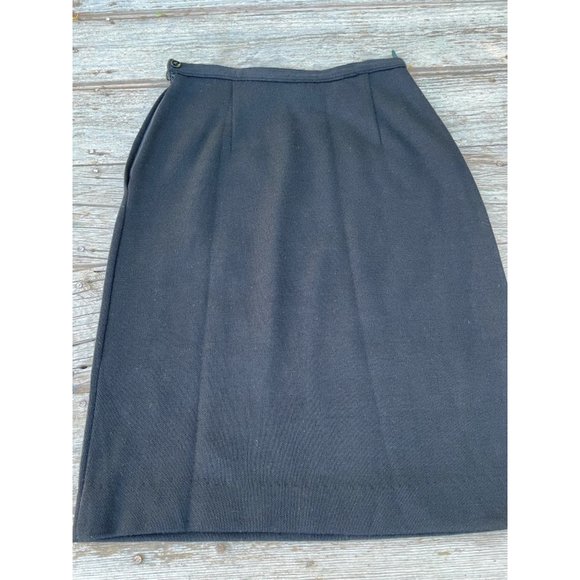 Vintage Wool Knit 1960s Black Classic Skirt Alice Kaye - Picture 5 of 8